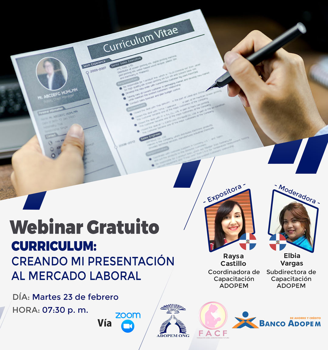 ENCUESTA FINAL DE SATISFACCIÓN: WEBINAR GRATUITO: CREANDO MI PRESENTACIÓN AL MERCADO LABORAL