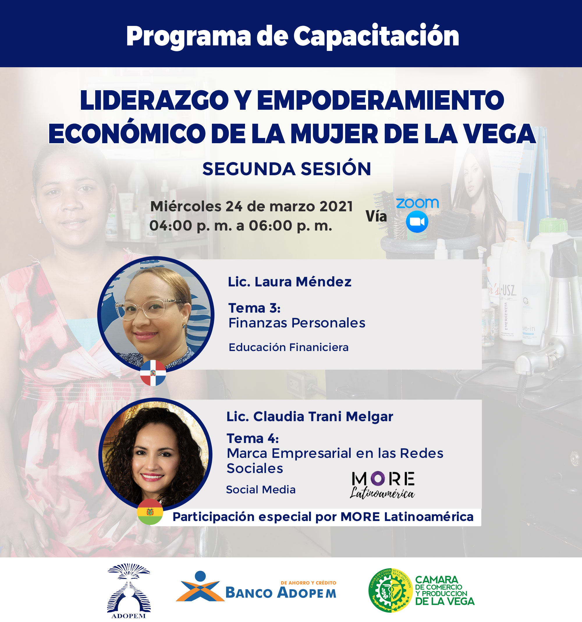 ENCUESTA DE SATISFACCIÓN: PROGRAMA DE CAPACITACIÓN LIDERAZGO Y EMPODERAMIENTO ECONÓMICO DE LA MUJER DE LA VEGA – SEGUNDA SESIÓN